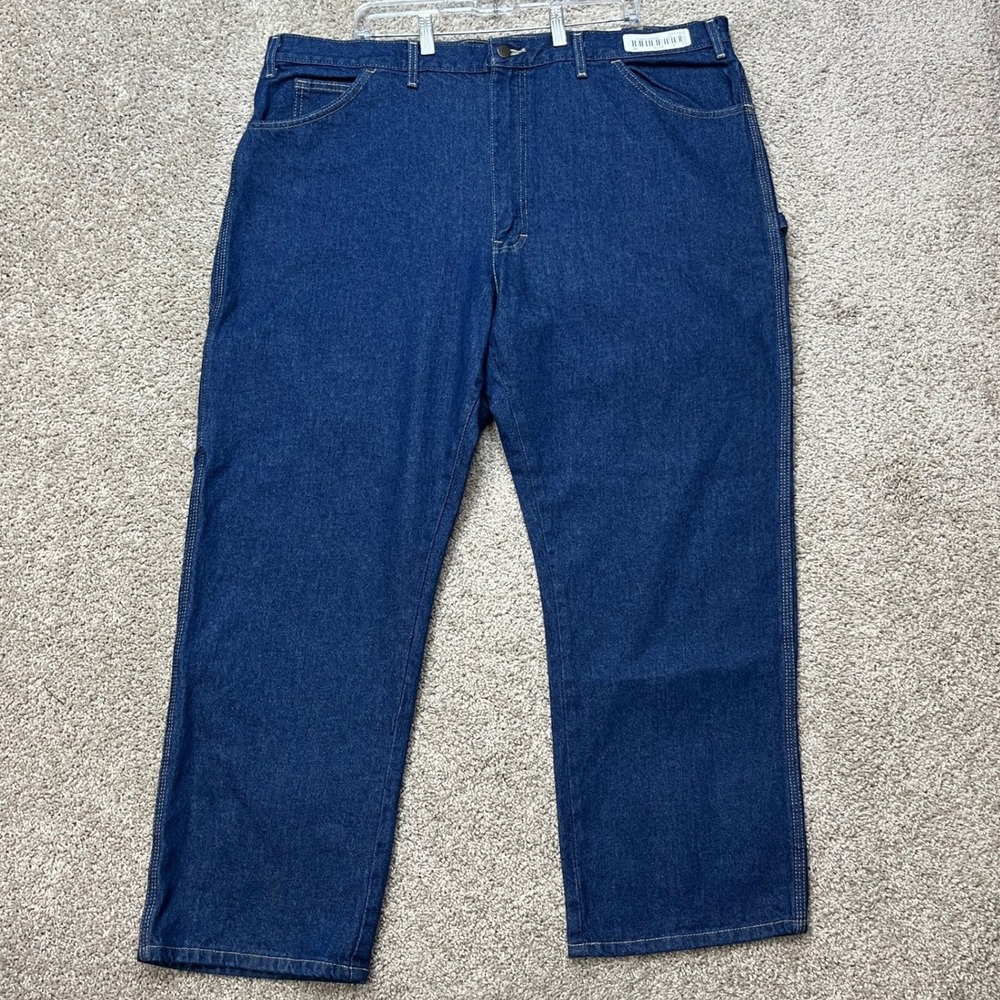 Dickies Carpenter Jeans Mens 44x30 Dark Wash Relaxed Flat Front 5-Pocket Denim